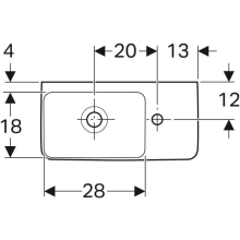 Geberit Handwaschbecken Renova Compact asym. m Hahnloch R mit ÜL 500x250mm weiß