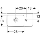 Geberit Handwaschbecken Renova Compact asym. m Hahnloch R...