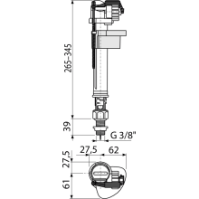 Alcadrain Füllventil A18-3/8" für Keramik-Spülkasten,Zulauf von unten, Metallgewinde