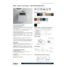 Waschtischunterschrank BIBA 600 1 Metallschublade NIGHT BLUE 597 x 405 x 450 mm