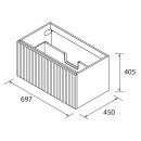 Waschtischunterschrank BIBA 700 1 Metallschublade WHITE...