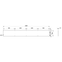 Delabie Rückwand L.2400 H.300 Edelstahl 1.4301 satiniert