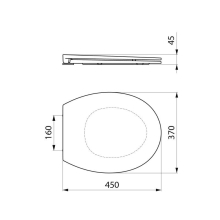 Delabie WC-Sitz Slim BCN schwarz Duroplast mit Deckel
