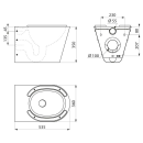 Delabie WC S21 S wandh. Edst. 1.4301 satiniert +2...