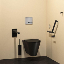 Delabie WC 700 S wandh. Anschluss von hinten Edelstahl Werkstoff 1.4301 matt schwarz - Barrierefreie Ausführung