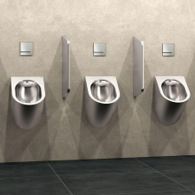 Delabie Urinal DELTA wandh. Anschl. von hinten Edst. 1.4301 sat