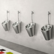 Delabie Urinal FINO wandh. Anschl. von oben Edst. 1.4301 satiniert
