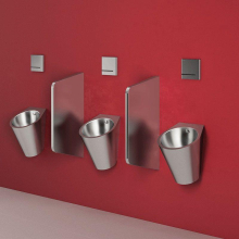 Delabie Urinal FINO wandh. Anschl. von hinten Edst. 1.4301 sat