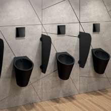 Delabie Urinal FINO wandh. Anschl. von hinten Edelstahl matt schwarz