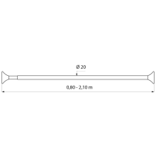 Delabie VH-Stange gerade ausziehbar ECO D20 - 0, 80-2, 10 m, Alu pol.