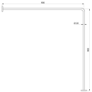 Delabie VH-Stange EVers. D20, 900x900mm, Edst. hgl.pol.