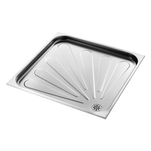 Delabie Brausetasse 800x800 Höhe 60 mm Edelstahl 1.4301 satiniert
