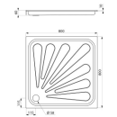 Delabie Brausetasse 800x800 Höhe 60 mm Edelstahl...