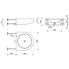 Delabie WT PMR XS TC wandh. ohne Hahnloch Edst. 1.4301 satiniert