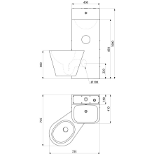 Delabie Gef.Kombi KOMPACT m. Spülkasten WC wandh. li Edst. 1.4301 sat