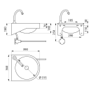 Delabie WT GENOU m. Kniebet. wandh. Hl. D 22 mm re Edst....
