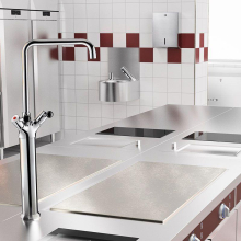 Delabie WT SXS kpl. m. elektron. Ventil u. Rückwand Edst. 1.4301 sat.
