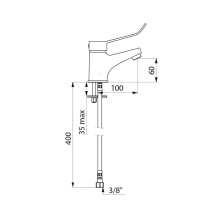 Delabie EHM für WT H60mm, ohne Ablaufgarnitur, Hygienehebel