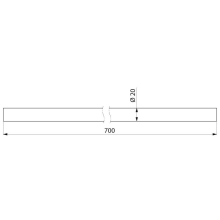 Delabie VH-Stange D20 L700mm Edst. hgl.pol.
