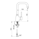 Delabie EHM für WT, Schwenkauslauf H195 L150mm ohne...