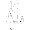 Delabie EHM für WT, Schwenkauslauf H195 L150mm mit...