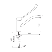 Delbie SPT-Einhebelmischer Schwenkauslauf H.155 L.230, Hygienehebel