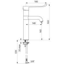 Delabie EHM für WT Schwenkauslauf hoch H165 L140, Hygienehebel