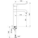 Delabie WT-MBatt. EP Schwenkauslauf hoch H205 L170,...