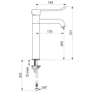 Delabie WT-MBatt. EP hoher Auslauf fest H205 L170,...