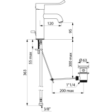 Delabie EHM f. WT BIOCLIP H.95 L120, Hygienehebel, ohne Vorabsperrungen
