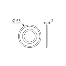 Delabie Wandrosette profiliert D55x27x2mm für Ventil G3/4B