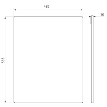 Delabie Spiegel bruchsicher 10x485x585 mm Edst. spiegelpol.