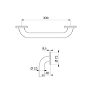 Delabie Haltegriff Basic D32 L300mm Edst. sat.