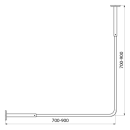 Delabie Vorhangstange EVers. ausziehbar 700-900mm, Edst....