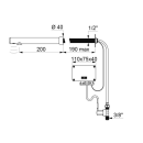 Delabie W.Vent.BINOPTIC G3/8B Hw.-Mont.190 Ausl. L205...