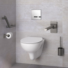 Delabie WC-Bürstengarn. W.-Mont. ohne Abd. Edst. anthrazit-metallic