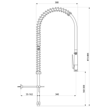 Delabie Geschirrspülbr + HB 433000 ohne Armatur, Steigrohr kurz G3/4