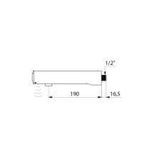 Delabie Wand Ventil TEMPOMATIC 4 G1/2B, 6V-Batt, L190 f.Massivw.Renov.