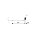 Delabie Wand Ventil TEMPOMATIC 4 G1/2B, 6V-Batt, L190...