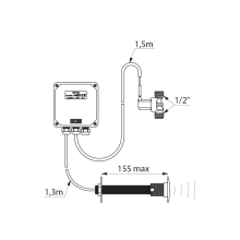 Delabie Duscharmatur TEMPOMATIC G1/2B Hw.-Mont.150mm Feststr. 230/12V