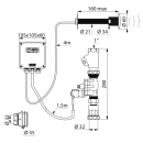 Delabie WC-Spülarmatur TEMPOMATIC G1B Hw.-Mont.160mm...