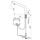 Delabie WT-Ventil BINOPTIC G3/8B matt schwarz H.170mm...