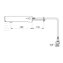 Delabie MBatt. TEMPOMATIC MIX4 WT G3/8 6V-Batt. L190 Hinterwandmont.