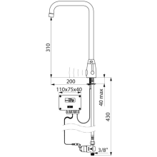 Ddelabie Stand MBatt. TEMPOMATIC MIX PRO G3/8B 6V Batt Schwenkauslauf