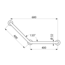 Delabie Winkelgriff 135Gr. D32 400x400mm, 3Bef.P, Nylon...