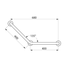 Delabie Winkelgriff 135Gr. D32 400x400mm, 3Bef.P, Edst....