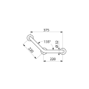 Delabie Winkelgriff 135Gr. D32 220x220mm, 3Bef.P, Nylon...