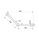 Delabie Winkelgriff 135Gr. D25 400x400mm, 3Bef.P, Edst....