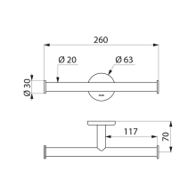 Delabie WC-Papierhalter f. 2 Rollen, Edst. Seidenglanz