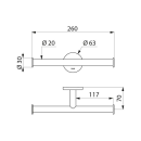 Delabie WC-Papierhalter f. 2 Rollen, Edst. pulverbesch....